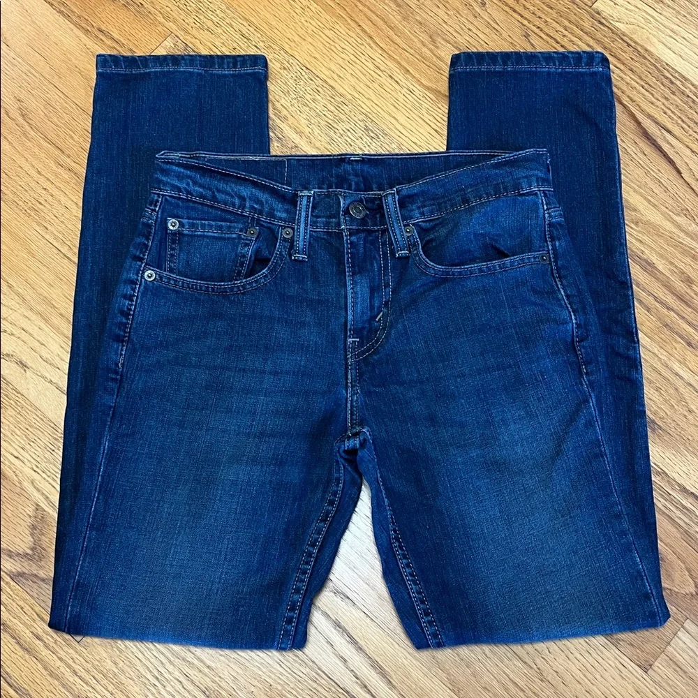 -Levi's 511 Dark Wash Made Dec/2015 Denim Blue Jeans Men's W/28 L/30